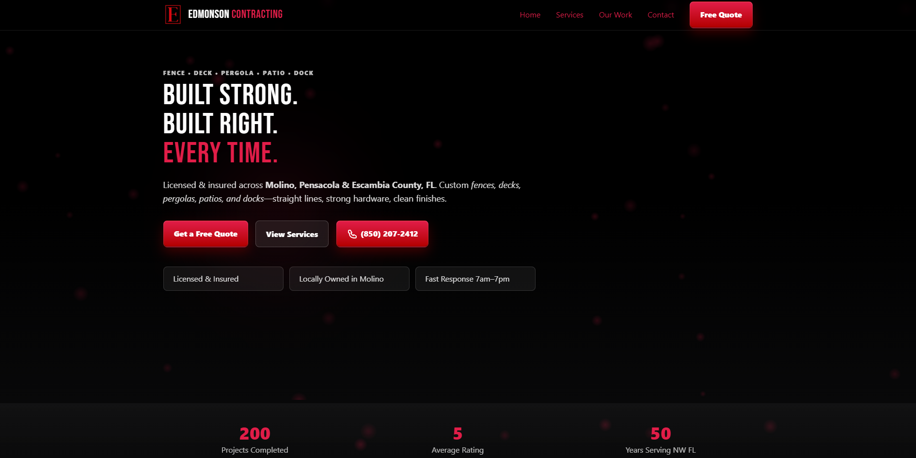 Edmonson Contracting website preview