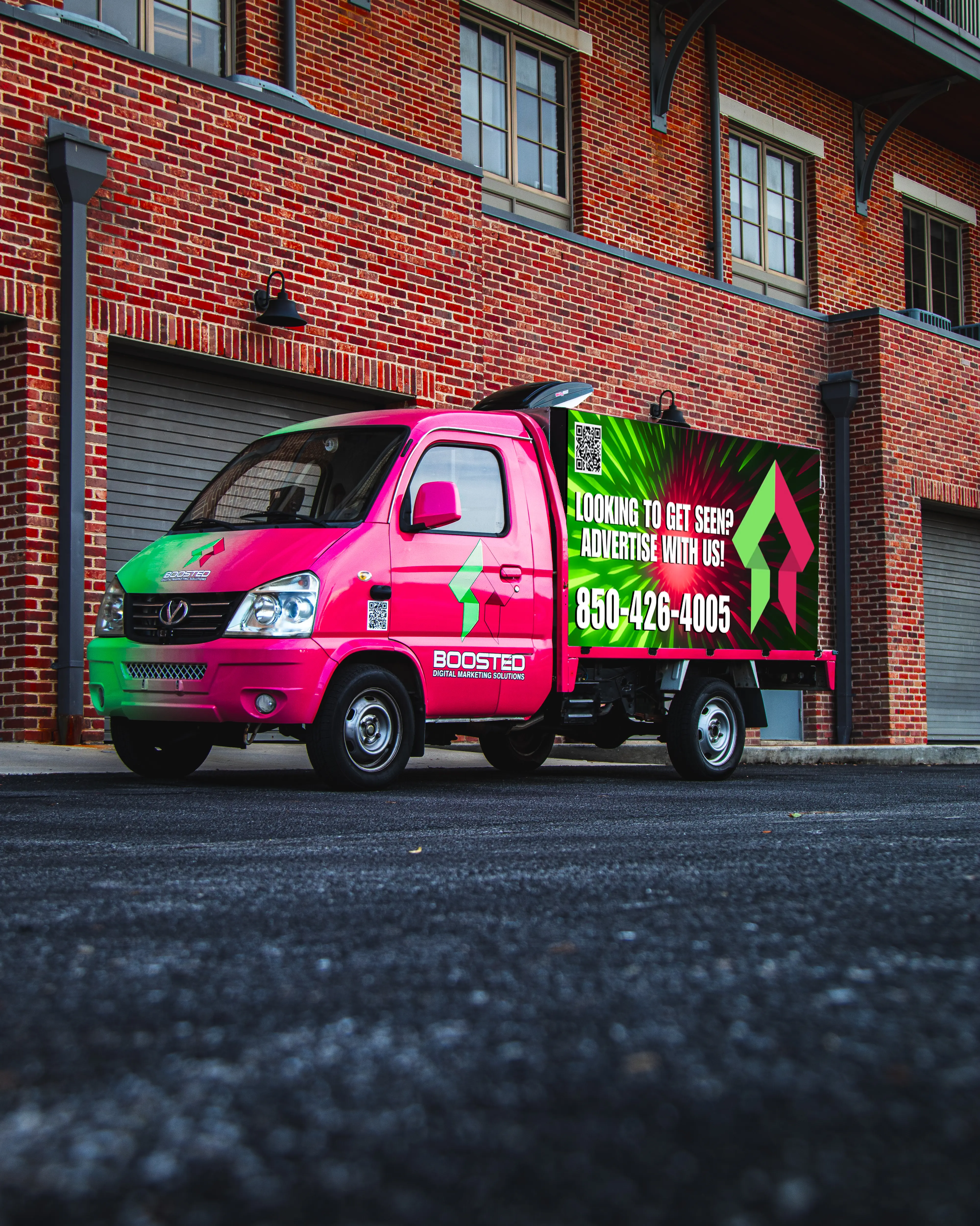 Boosted mobile LED billboard truck in Pensacola